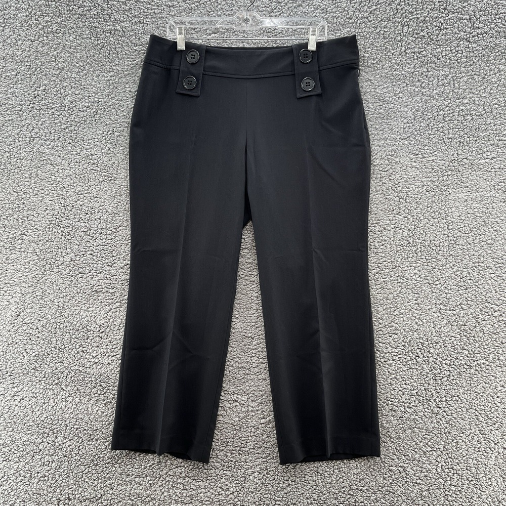 VTG Y2K Morrissey Y Pants Womens 14 Black Cropped Straight Leg Dress Deadstock